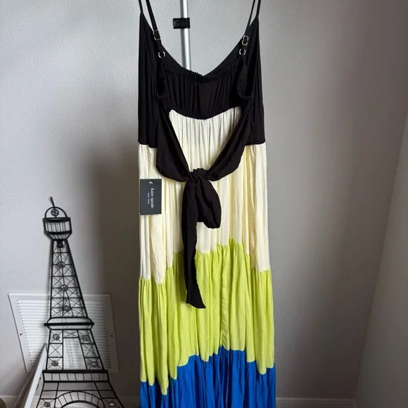 NWT Kate Spade New York Bow Solids Tiered Midi Dress Sz S - Picture 7 of 8